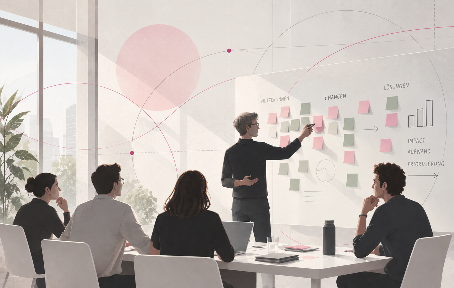 Workshopteam bei der Entwicklung und Validierung eines KI-Lösungskonzepts
